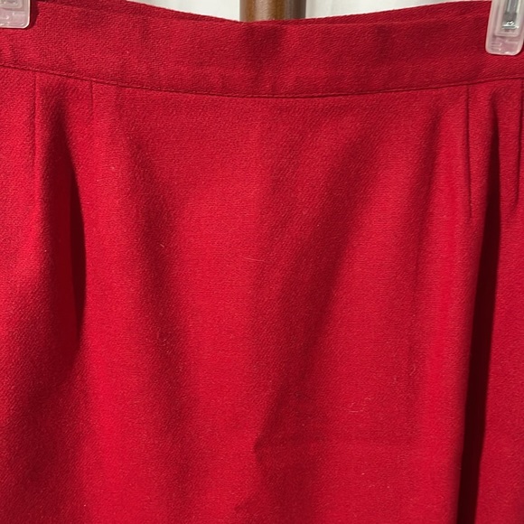 SELLECCA VINTAGE ROCKABILLY PENCIL RED WOOL SKIRT SIZE 14 - Picture 3 of 5